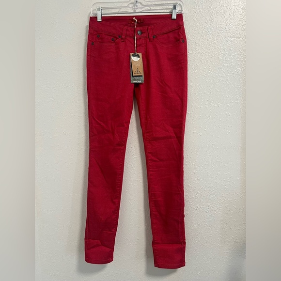 Prana Jeans Prana Kara Sunwashed Red Low Rise Fitted Jeans Nwt